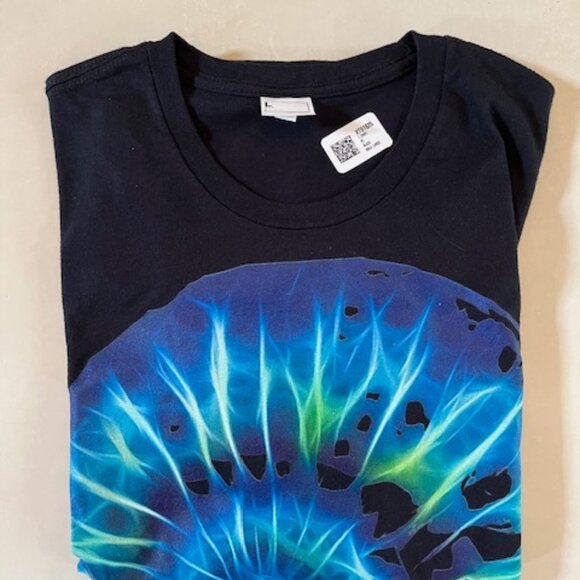 NEW-Men's short sleeve T-shirt - Black Size L 100% Cotton - Picture 3 of 8